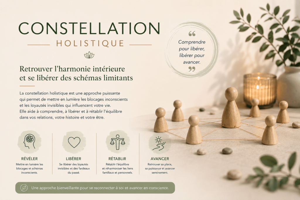 Constellation holistique à La Châtaigneraie, en Vendée, pour explorer vos blocages et avancer vers un mieux-être durable.